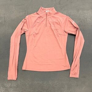Gymshark Women's Magenta Brown Long Sleeve Quarter Zip Workout Top Size Small